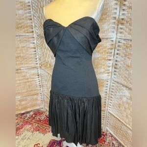 VINTAGE BARBOGLIO CHRISTINA JAN FORMAL FIT & FLARE STRAPELESS DRESS BLACK SIZE 6